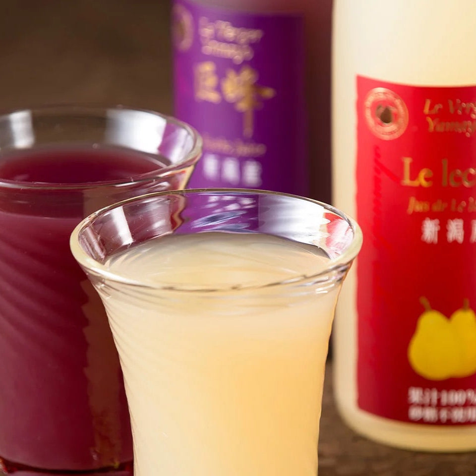 YAMAYO果樹園特製西洋梨&巨峰葡萄100%果汁直榨組合禮盒|新潟直送・無添加雙瓶組・節慶送禮高級飲品