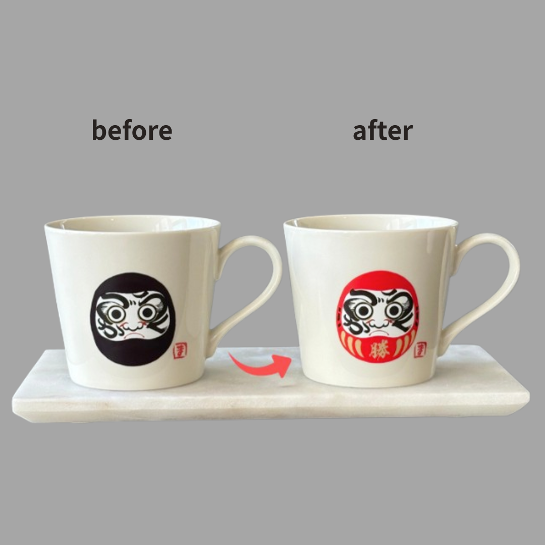 MARUMO高木陶器 温感馬克杯 合格達磨 ｜溫度變色馬克杯｜合格祈願・應援禮物