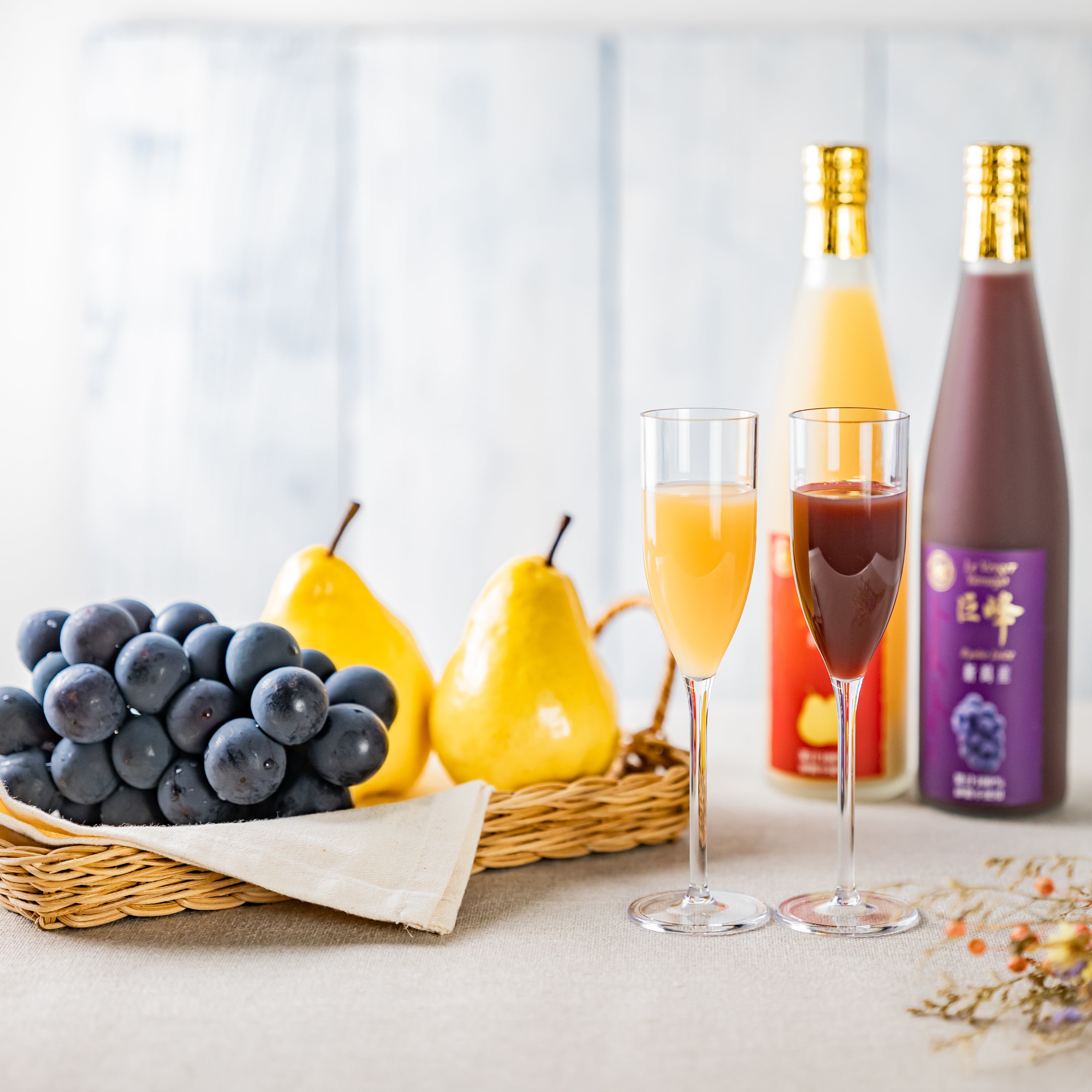 YAMAYO果樹園特製西洋梨&巨峰葡萄100%果汁直榨組合禮盒｜新潟直送・無添加雙瓶組・節慶送禮高級飲品