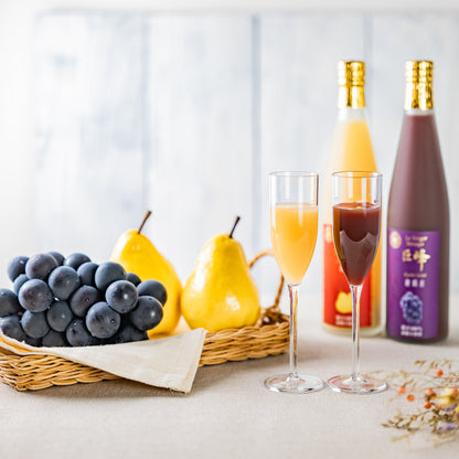YAMAYO果樹園特製西洋梨&巨峰葡萄100%果汁直榨組合禮盒｜新潟直送・無添加雙瓶組・節慶送禮高級飲品
