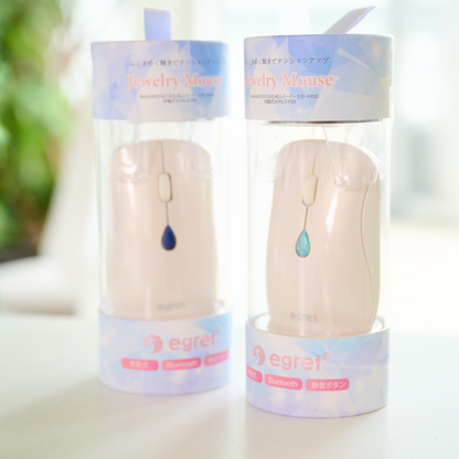 EGRET SweetiE-Jewelry 系列 立方氧化鋯寶石按鈕無線滑鼠｜12色誕生石選擇・Bluetooth&2.4GHz雙模式