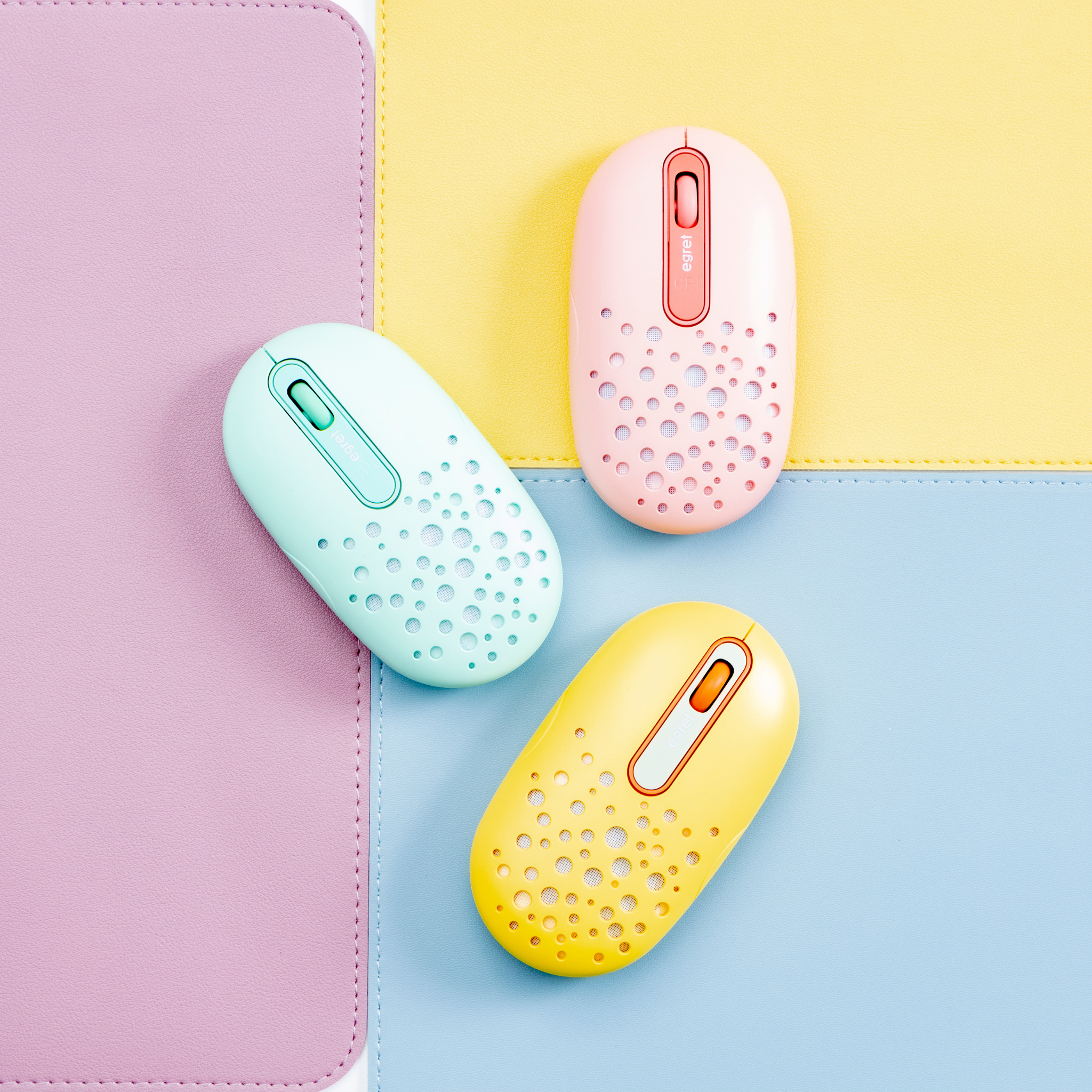 EGRET HappiE 系列 LED發光無線滑鼠｜Bluetooth&2.4GHz雙模式・USB-C快充・三段DPI調節